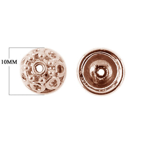 Rose Gold Overlay Over Copper Bead Cap Wholesale Jewelry Component from India for Bulk Supply, Manufacturing Units, and Professional Jewelry Makers