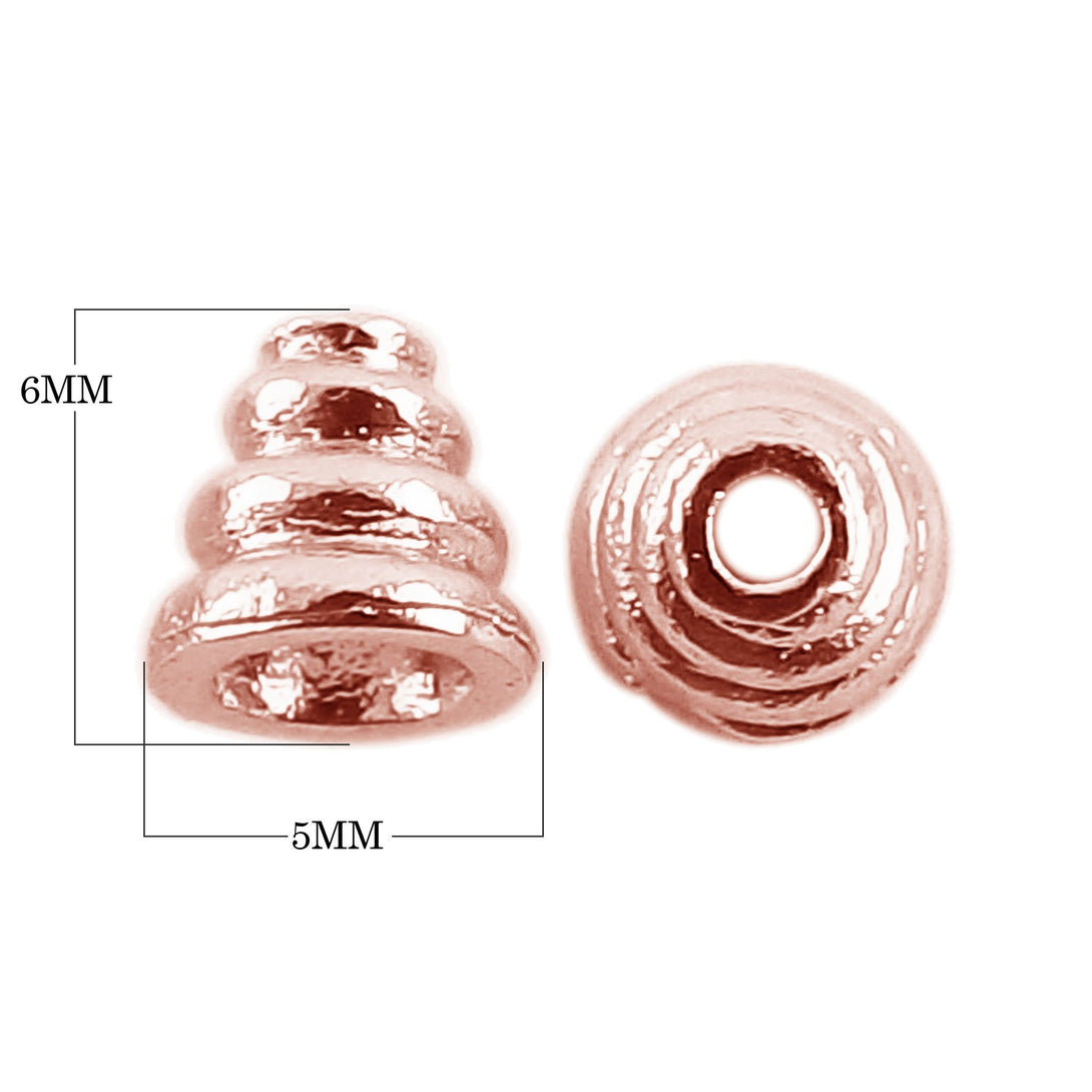 CRG-210-5X6MM Rose Gold Overlay Cone Beads Bali Designs Inc 
