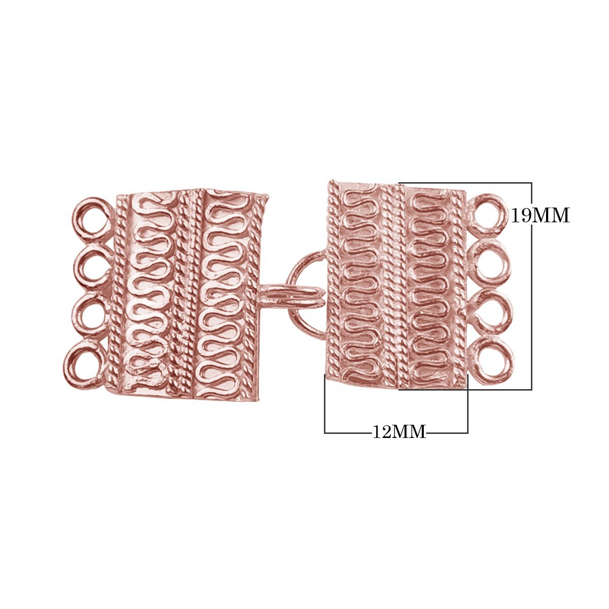 CRG-234 Rose Gold Overlay Multi Strand Clasp With 4 Holes Beads Bali Designs Inc 