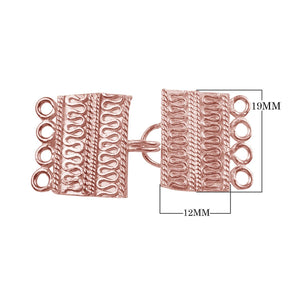 CRG-234 Rose Gold Overlay Multi Strand Clasp With 4 Holes Beads Bali Designs Inc 