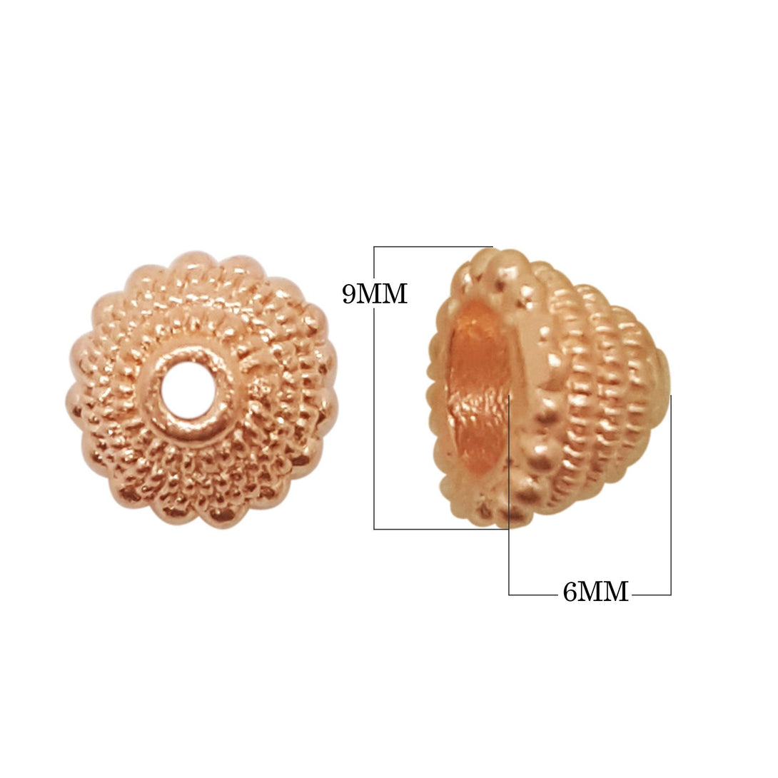 CRG-266 Rose Gold Overlay Bead Cap Beads Bali Designs Inc 