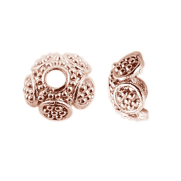 CRG-267 Rose Gold Overlay Bead Cap Beads Bali Designs Inc 