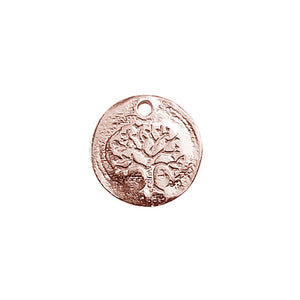 CRG-276 Rose Gold Overlay Natural Charm with Etched Tree Beads Bali Designs Inc 