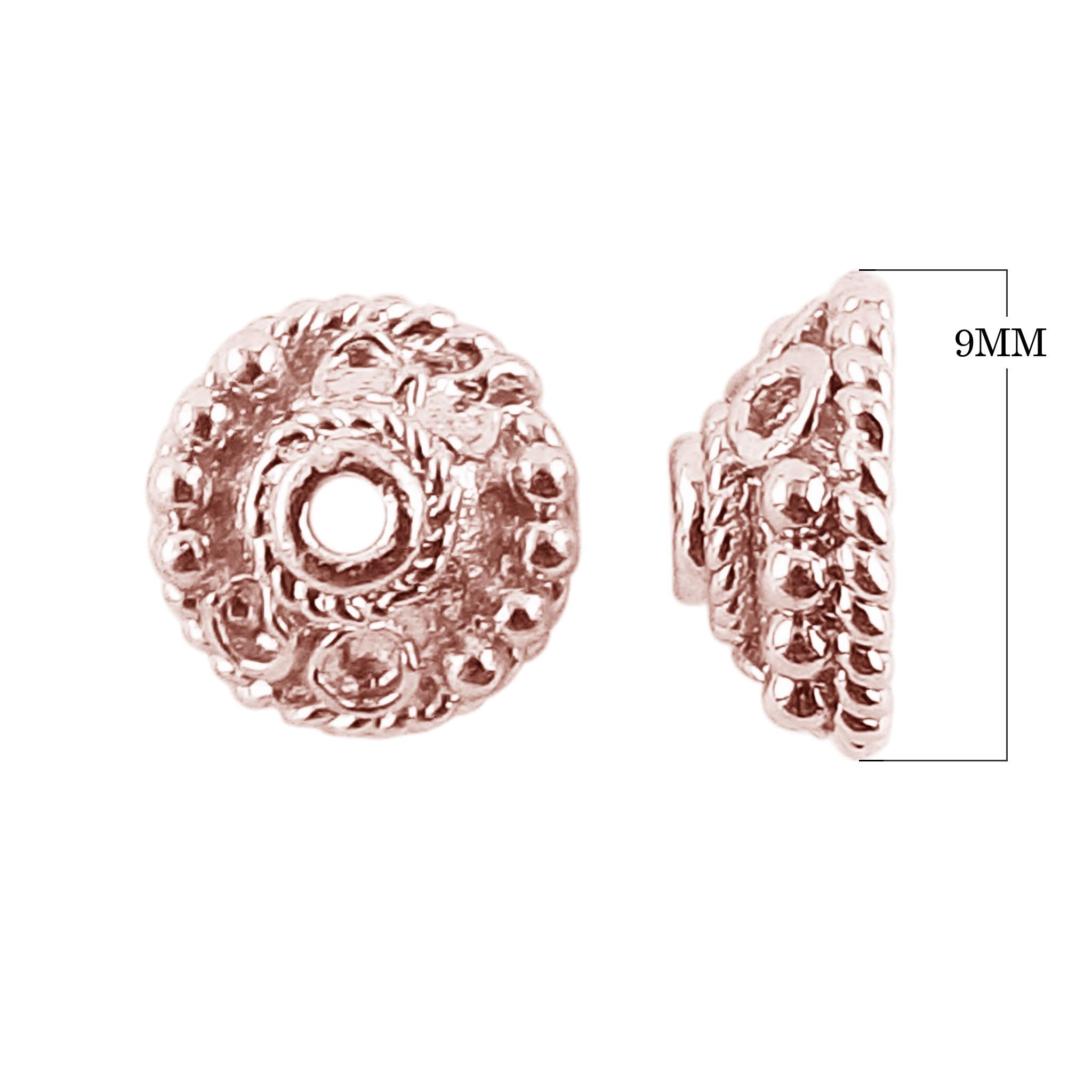 CRG-281-9MM Rose Gold Overlay Bead Cap Beads Bali Designs Inc 