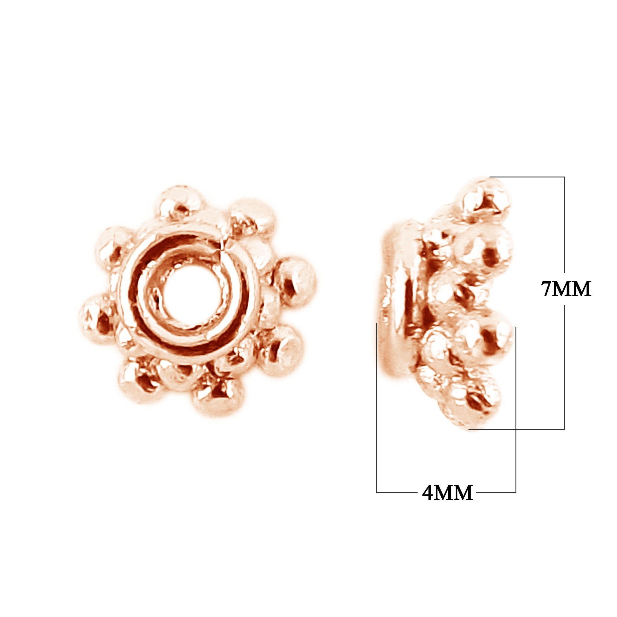 CRG-334-7X4MM Rose Gold Overlay Bead Cap Beads Bali Designs Inc 