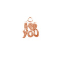 Rose Gold Overlay Over Copper I love you charm with heart detail handcrafted in India for wholesale jewelry making