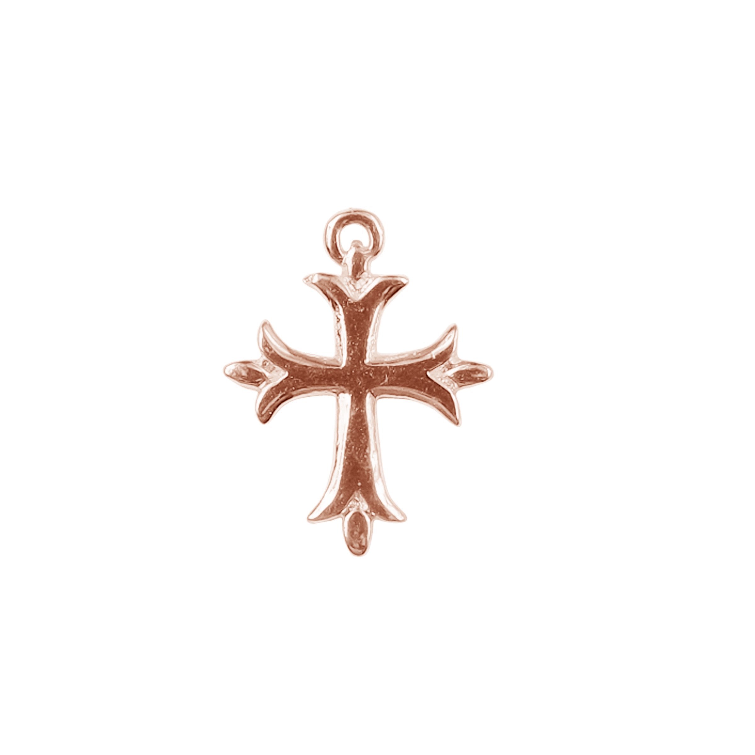 CRG-405 Rose Gold Overlay Beautiful Cross Charm Beads Bali Designs Inc 
