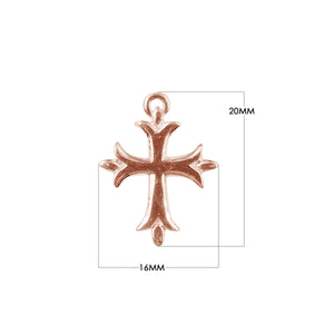 CRG-405 Rose Gold Overlay Beautiful Cross Charm Beads Bali Designs Inc 