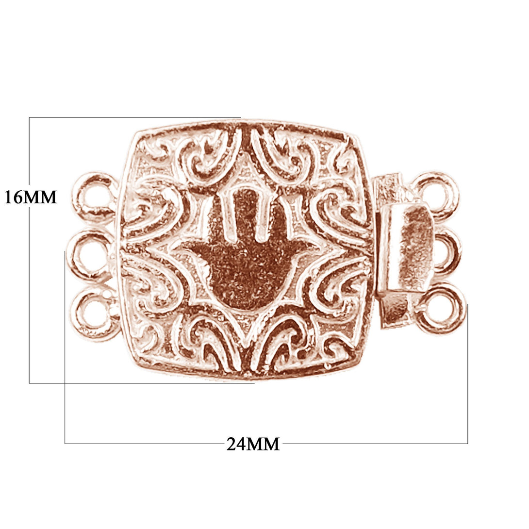 CRG-441 Rose Gold Overlay Multi Strand Clasp With 3 Holes Beads Bali Designs Inc 