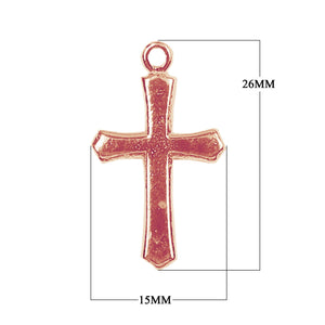 CRG-456 Rose Gold Overlay Cross Charm Beads Bali Designs Inc 