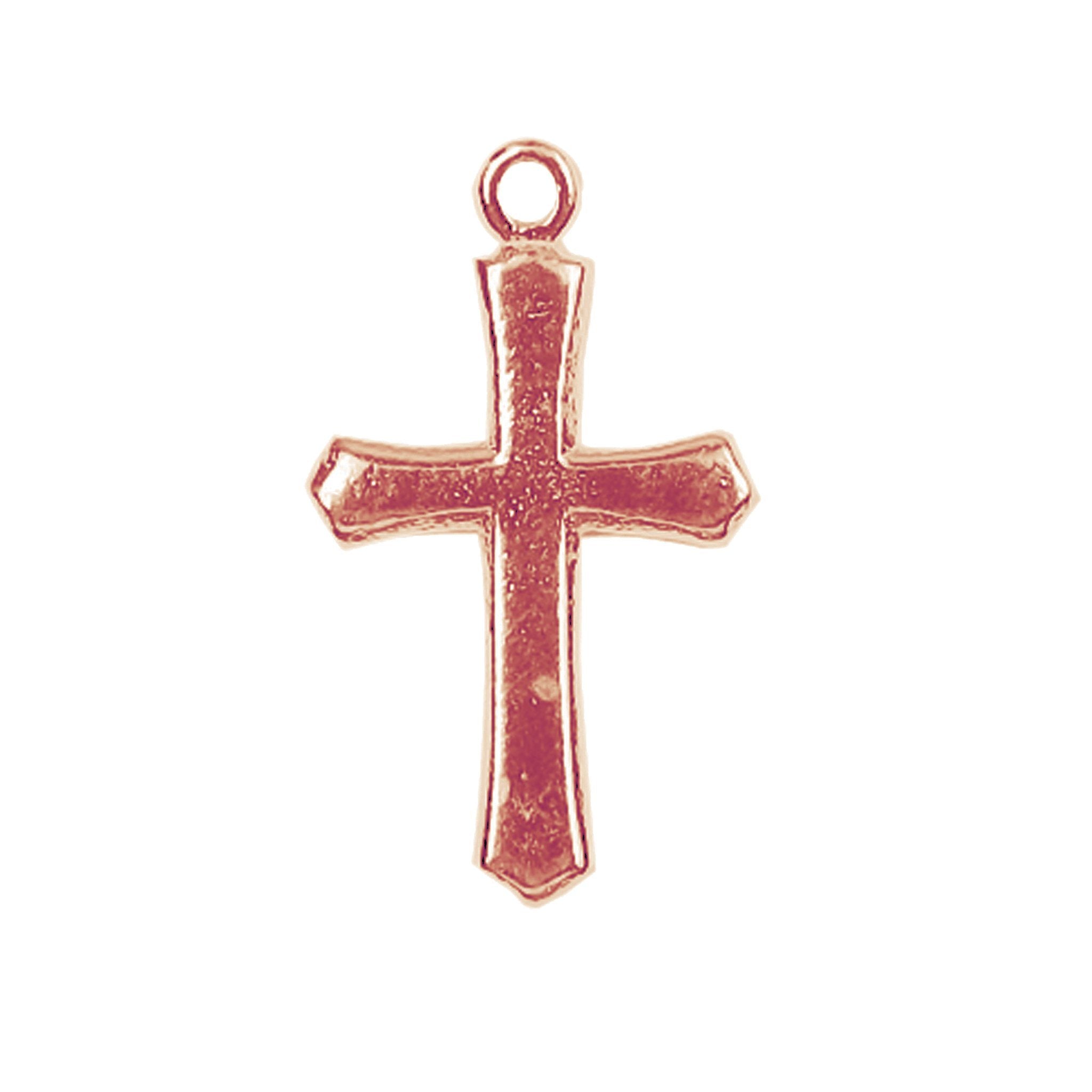 CRG-456 Rose Gold Overlay Cross Charm Beads Bali Designs Inc 