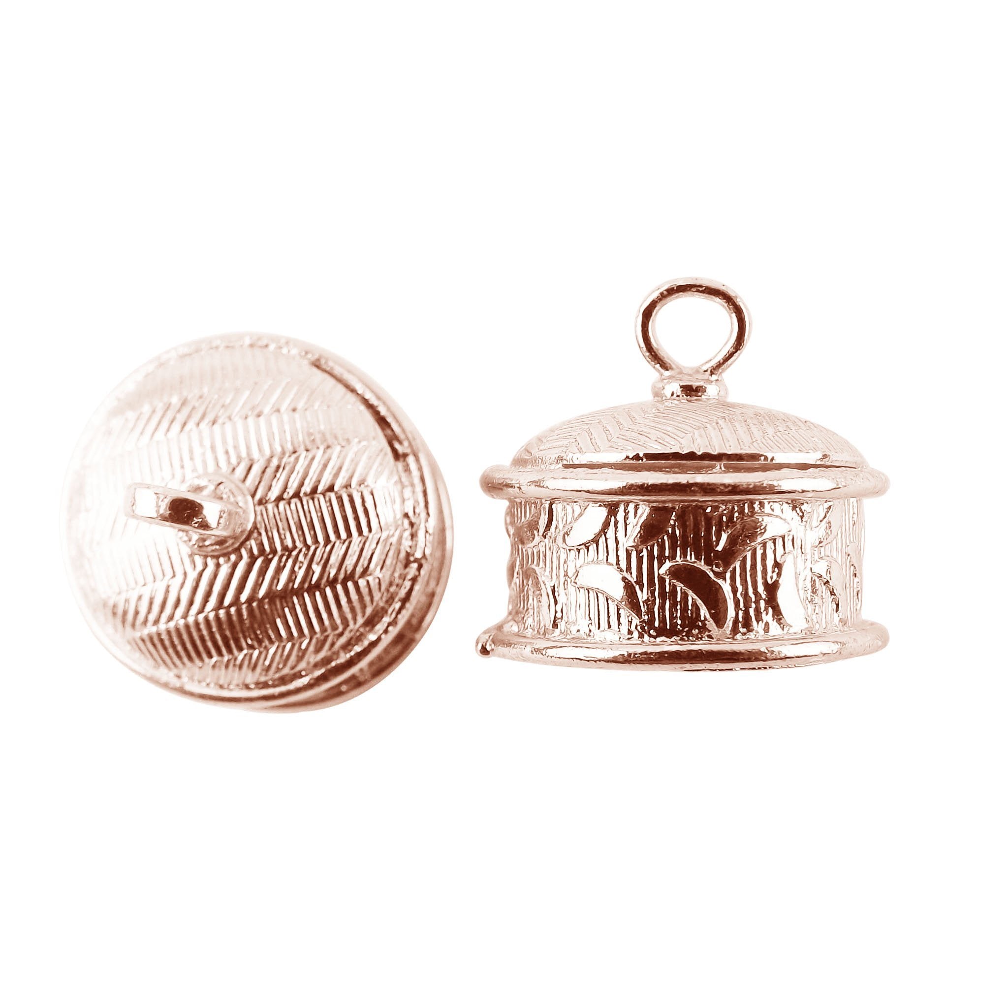 CRG-459 Rose Gold Overlay End Cap Beads Bali Designs Inc 