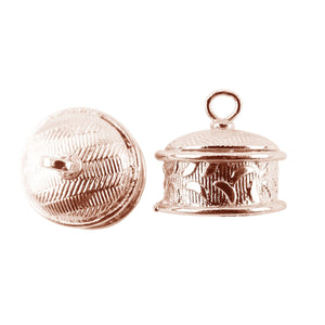 CRG-459 Rose Gold Overlay End Cap Beads Bali Designs Inc 