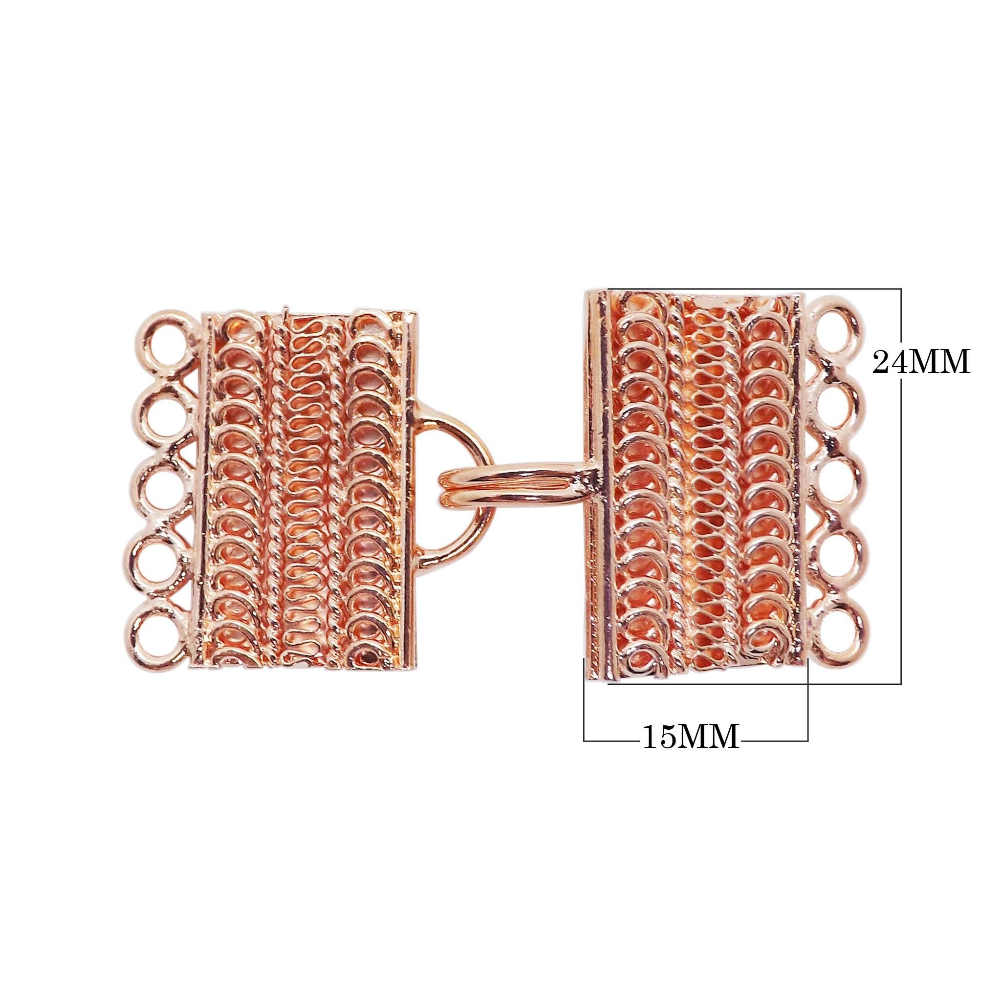 CRG-470 Rose Gold Overlay Multi Strand Hook 5 Holes Beads Bali Designs Inc 