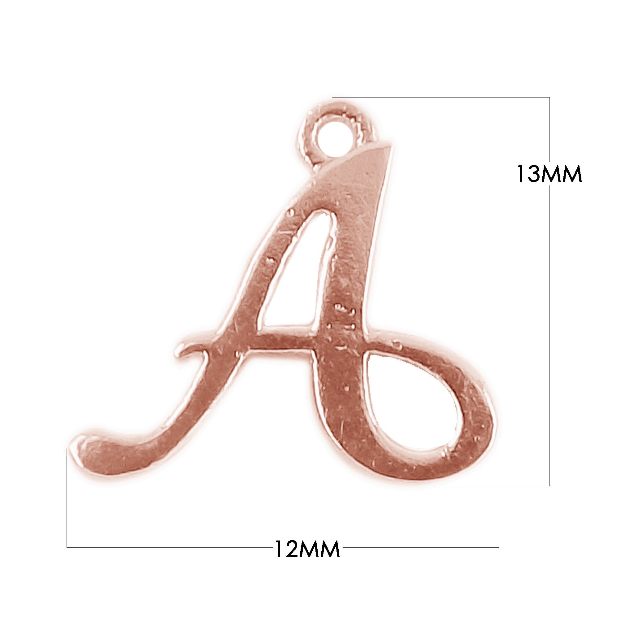 CRG-472 Rose Gold Overlay Alphabet 'A' Charm Beads Bali Designs Inc 