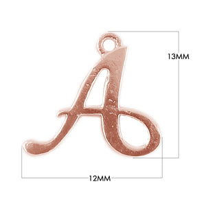 CRG-472 Rose Gold Overlay Alphabet 'A' Charm Beads Bali Designs Inc 