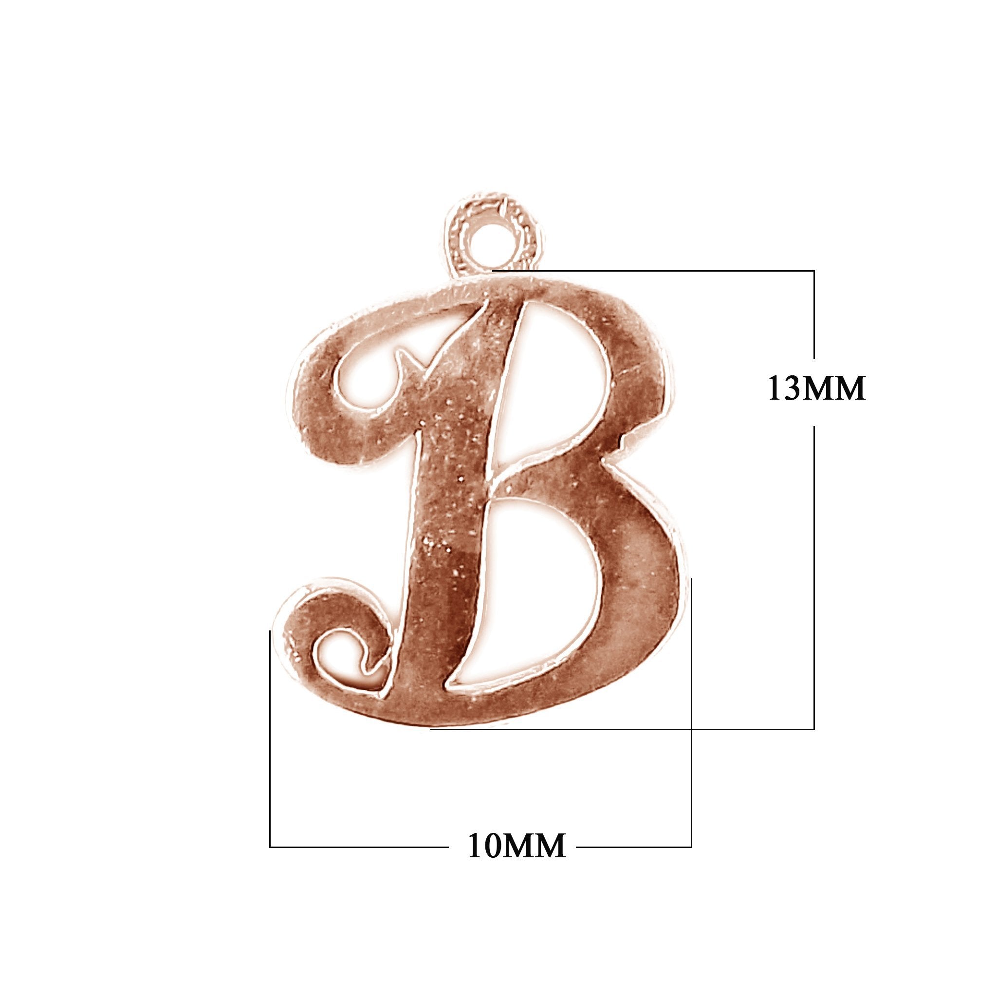 CRG-473 Rose Gold Overlay Alphabet 'B' Charm Beads Bali Designs Inc 