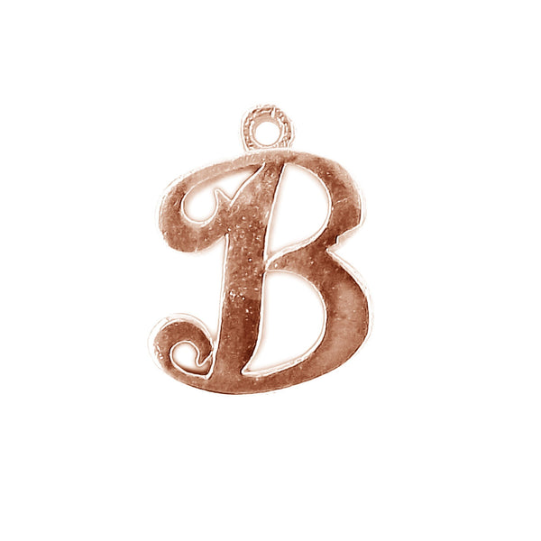 CRG-473 Rose Gold Overlay Alphabet 'B' Charm Beads Bali Designs Inc 