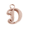 CRG-476 Rose Gold Overlay Alphabet 'D' Charm Beads Bali Designs Inc 