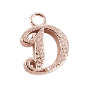 CRG-476 Rose Gold Overlay Alphabet 'D' Charm Beads Bali Designs Inc 