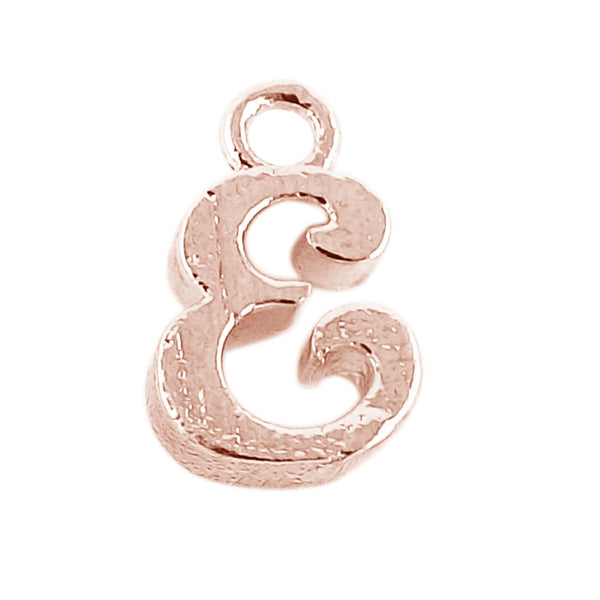 CRG-477 Rose Gold Overlay Alphabet 'E' Charm Beads Bali Designs Inc 