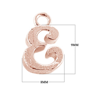 CRG-477 Rose Gold Overlay Alphabet 'E' Charm Beads Bali Designs Inc 