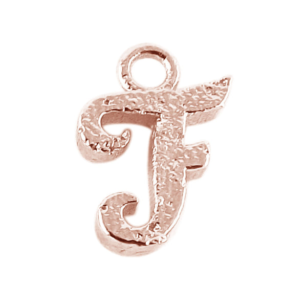 CRG-478 Rose Gold Overlay Alphabet 'F' Charm Beads Bali Designs Inc 