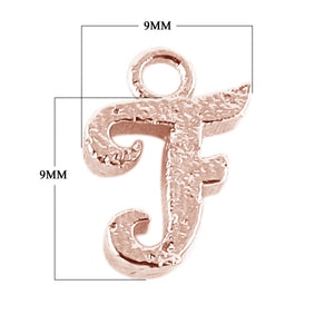 CRG-478 Rose Gold Overlay Alphabet 'F' Charm Beads Bali Designs Inc 