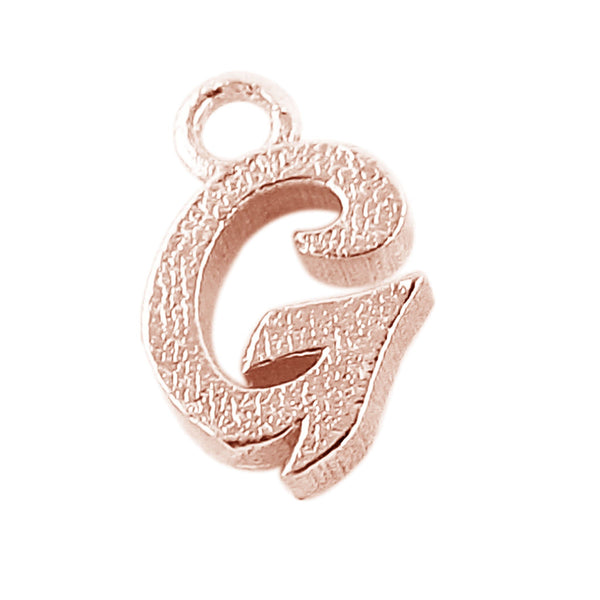 CRG-479 Rose Gold Overlay Alphabet 'G' Charm Beads Bali Designs Inc 