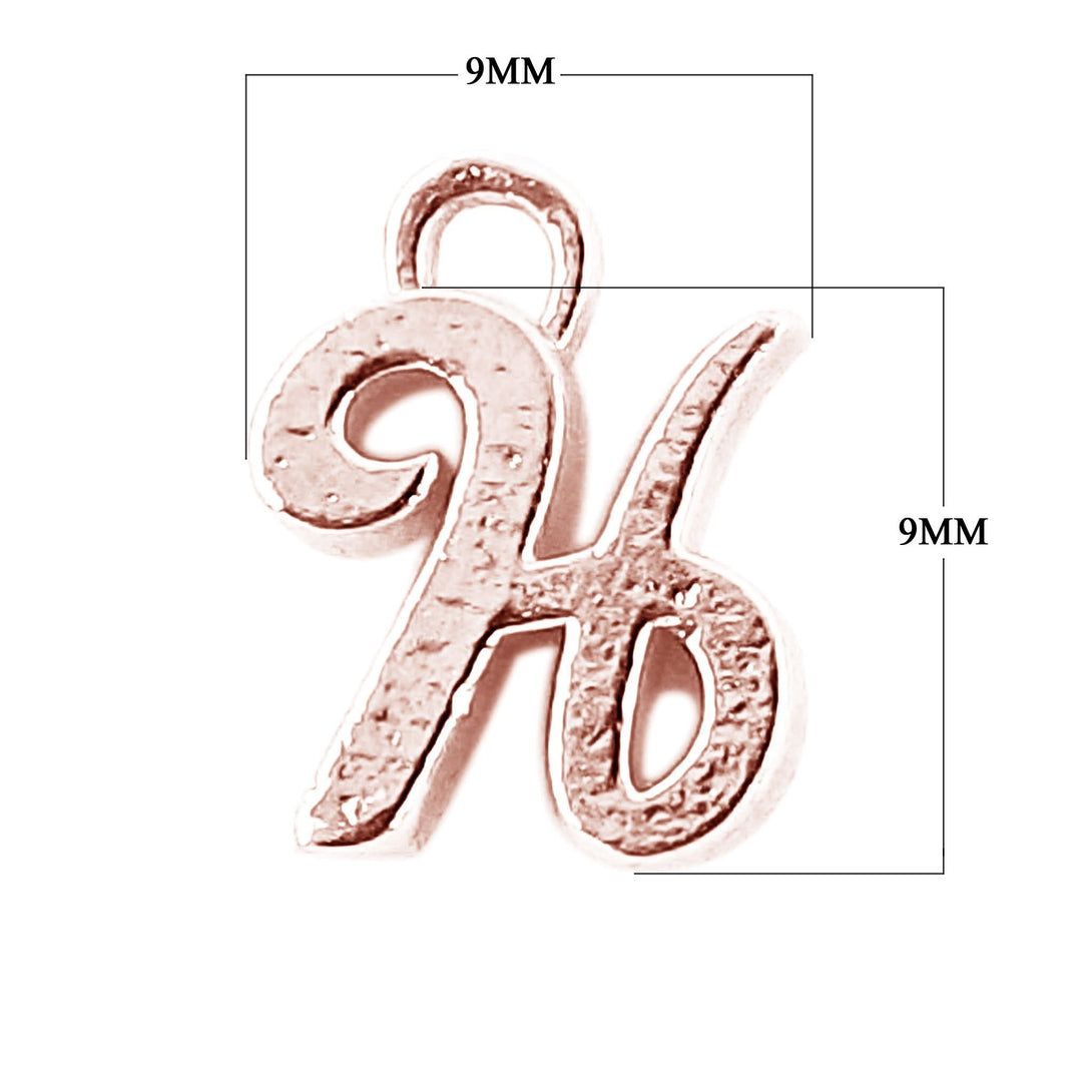 CRG-480 Rose Gold Overlay Alphabet 'H' Charm Beads Bali Designs Inc 