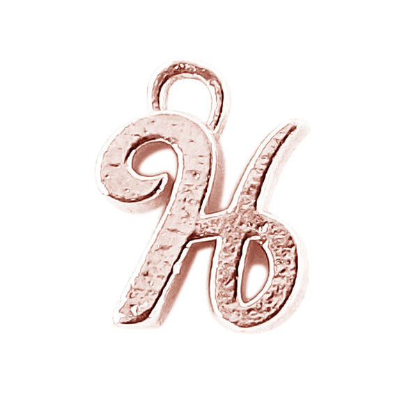 CRG-480 Rose Gold Overlay Alphabet 'H' Charm Beads Bali Designs Inc 