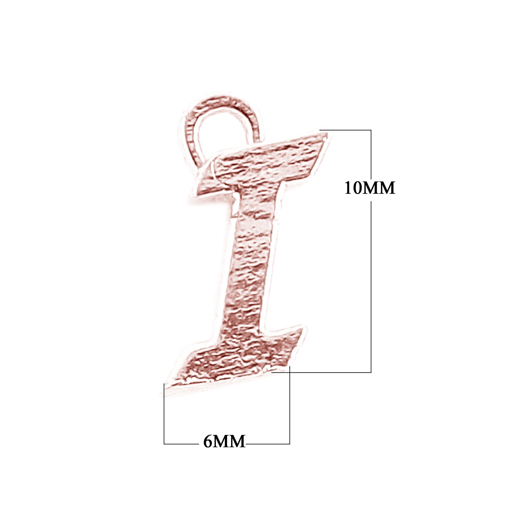 CRG-481 Rose Gold Overlay Alphabet 'I' Charm Beads Bali Designs Inc 
