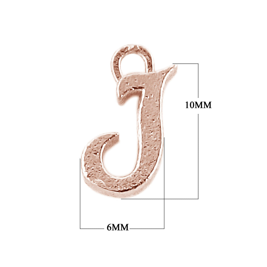 CRG-482 Rose Gold Overlay Alphabet 'J' Charm Beads Bali Designs Inc 