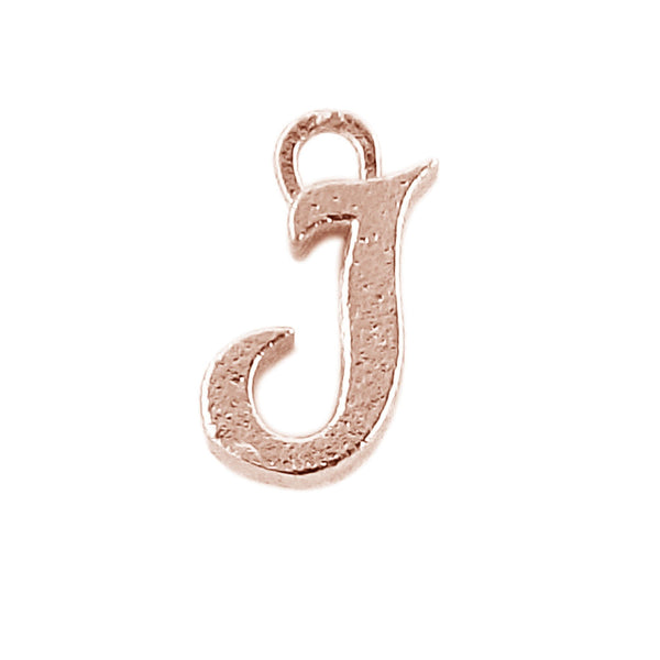 CRG-482 Rose Gold Overlay Alphabet 'J' Charm Beads Bali Designs Inc 