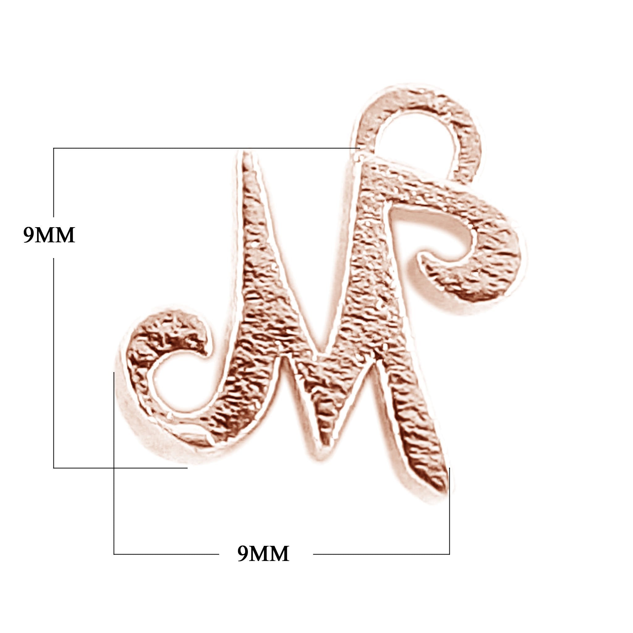 CRG-485 Rose Gold Overlay Alphabet 'M' Charm Beads Bali Designs Inc 