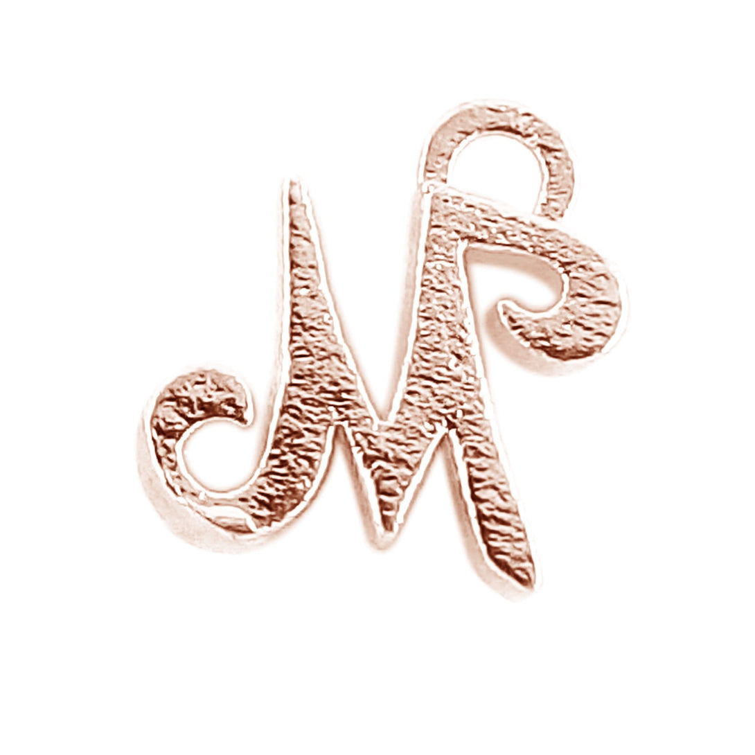 CRG-485 Rose Gold Overlay Alphabet 'M' Charm Beads Bali Designs Inc 
