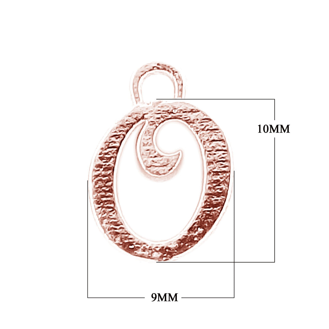 CRG-487 Rose Gold Overlay Alphabet 'O' Charm Beads Bali Designs Inc 