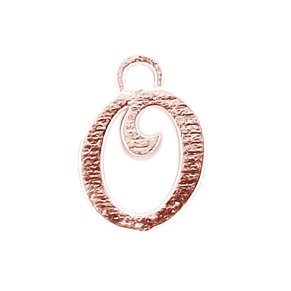CRG-487 Rose Gold Overlay Alphabet 'O' Charm Beads Bali Designs Inc 