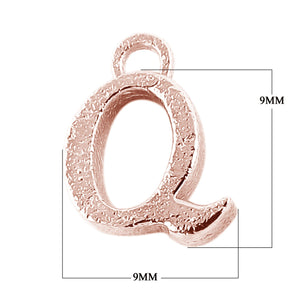 CRG-489 Rose Gold Overlay Alphabet 'Q' Charm Beads Bali Designs Inc 