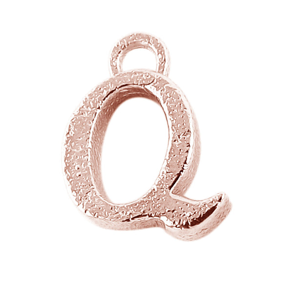 CRG-489 Rose Gold Overlay Alphabet 'Q' Charm Beads Bali Designs Inc 
