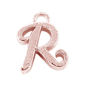 CRG-490 Rose Gold Overlay Alphabet 'R' Charm Beads Bali Designs Inc 