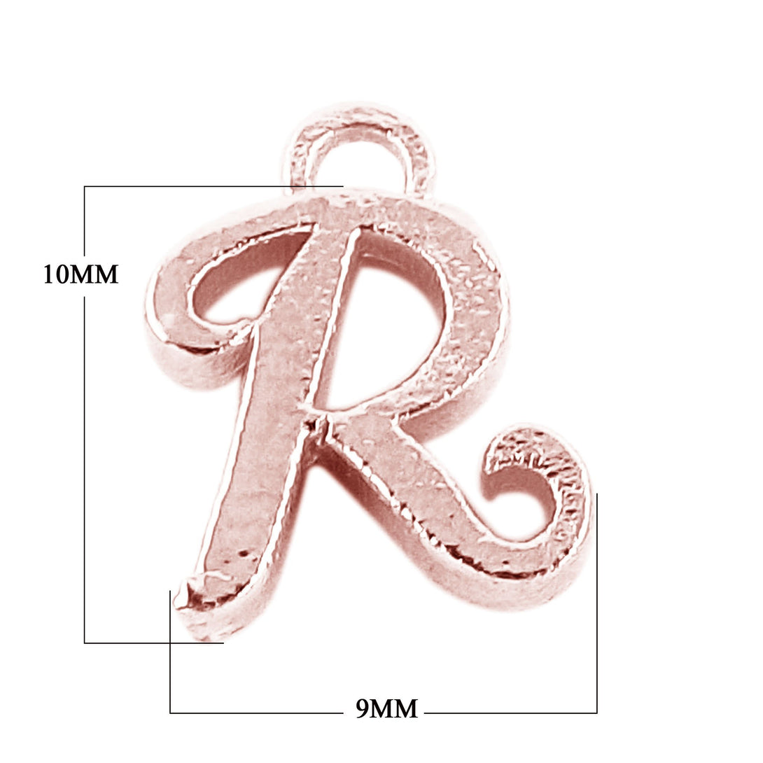 CRG-490 Rose Gold Overlay Alphabet 'R' Charm Beads Bali Designs Inc 