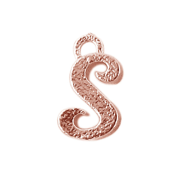 CRG-491 Rose Gold Overlay Alphabet 'S' Charm Beads Bali Designs Inc 