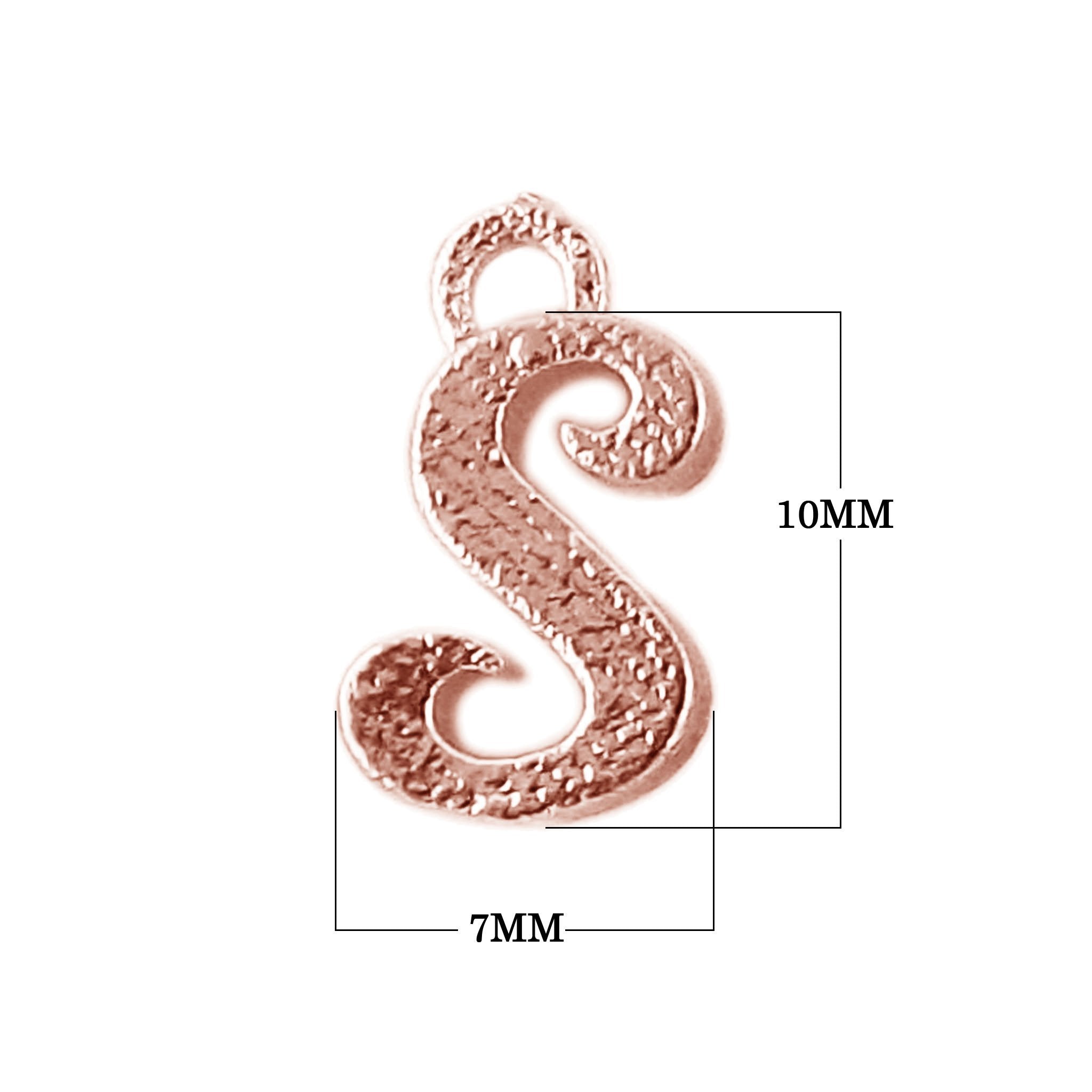 CRG-491 Rose Gold Overlay Alphabet 'S' Charm Beads Bali Designs Inc 