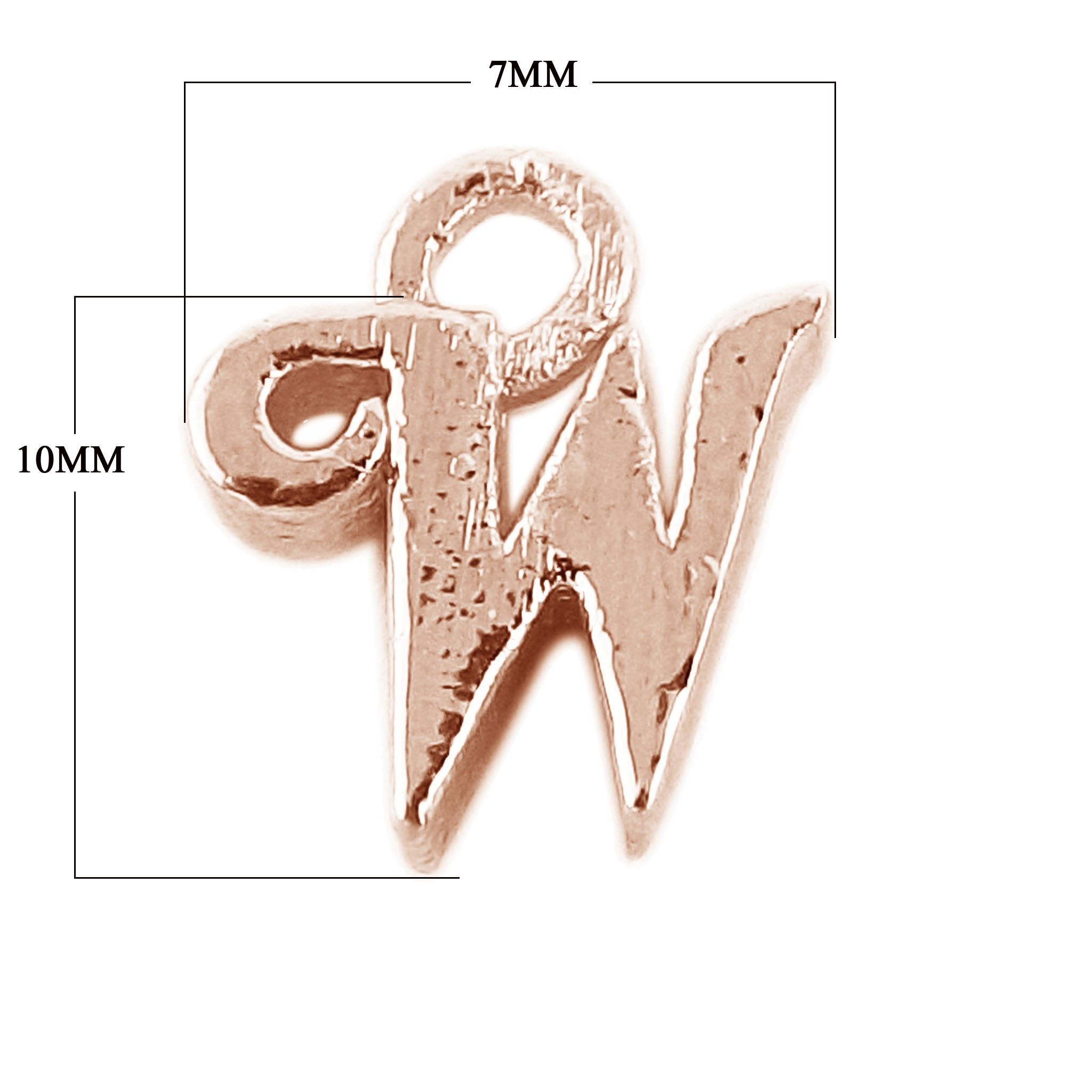 CRG-495 Rose Gold Overlay Alphabet 'W' Charm Beads Bali Designs Inc 