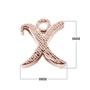 CRG-496 Rose Gold Overlay Alphabet 'X' Charm Beads Bali Designs Inc 