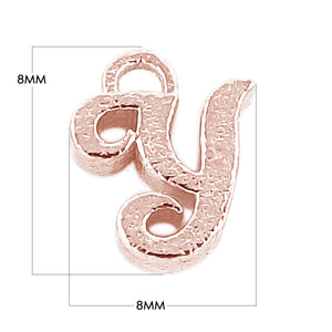 CRG-497 Rose Gold Overlay Alphabet 'Y' Charm Beads Bali Designs Inc 