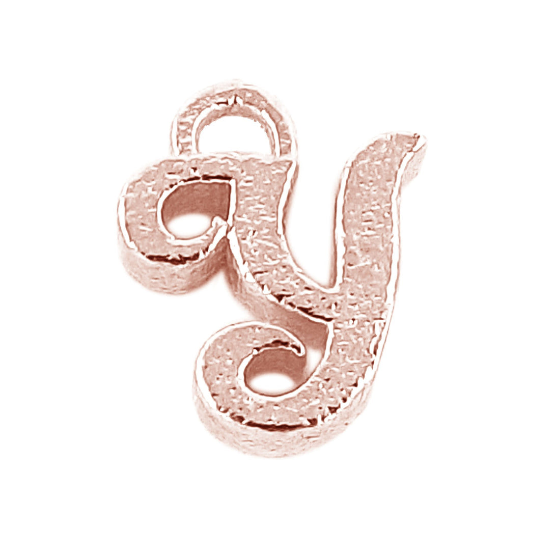 CRG-497 Rose Gold Overlay Alphabet 'Y' Charm Beads Bali Designs Inc 