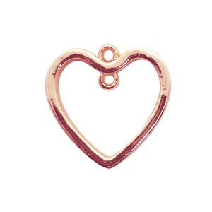 Rose Gold Overlay Heart Shape Charm India open frame heart connector polished finish 20MM x 20MM wholesale