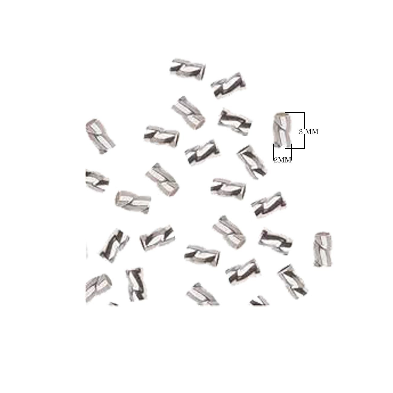 Silver overlay over copper twisted crimp beads handcrafted in India for wholesale jewelry making